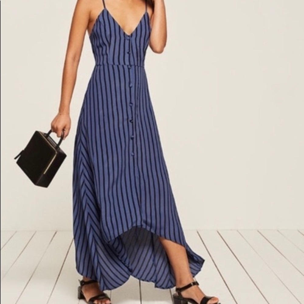 Reformation Savannah dress blue stripe size 4
